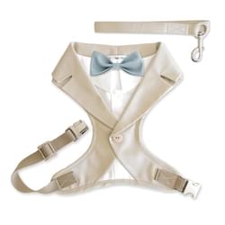 Beige Wedding Tuxedo Harness with Leash