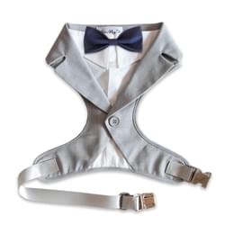 Dog Tuxedo Harness in Light Grey color