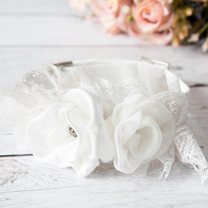 ... with romantic white Chantilly lace